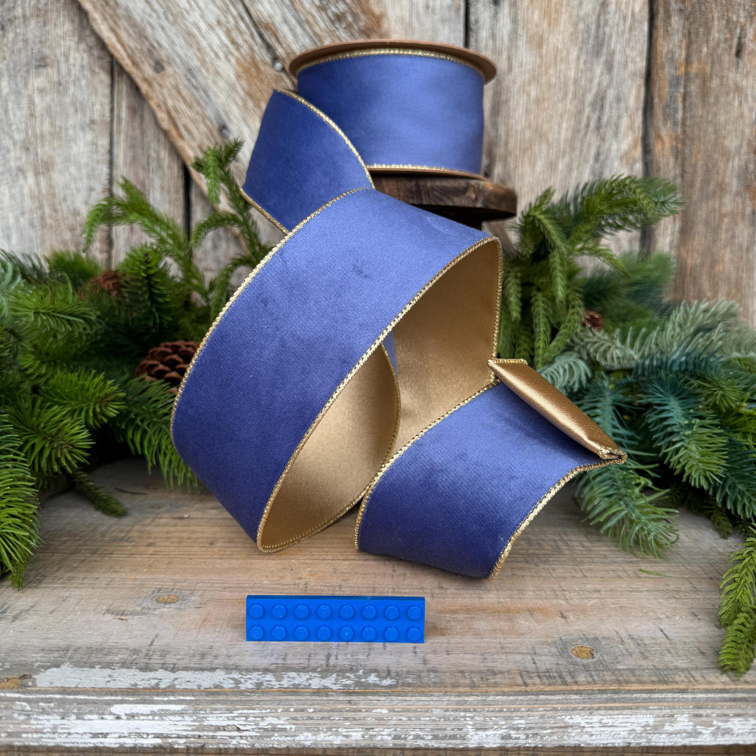 2.5" French Blue Velvet Ribbon