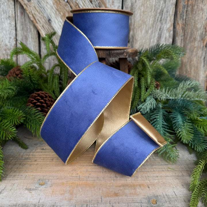 2.5" French Blue Velvet Ribbon