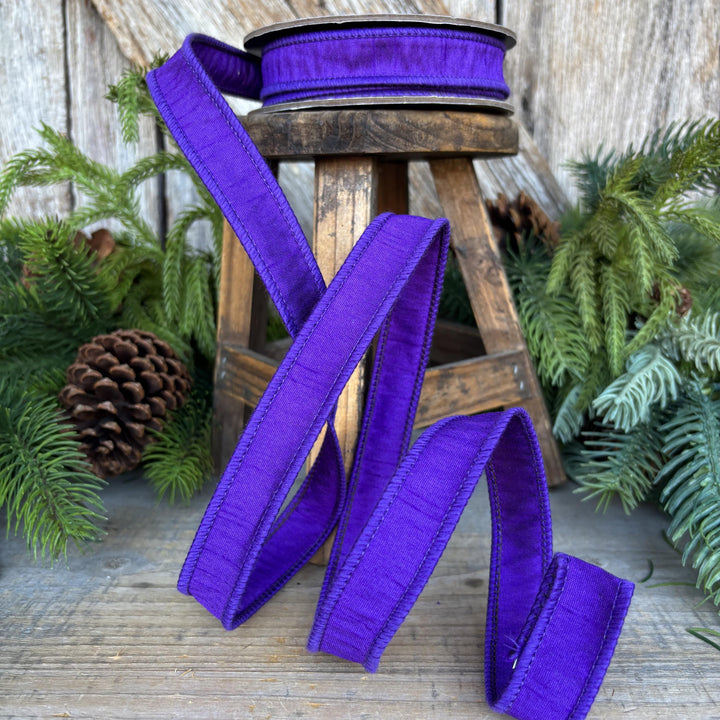 7/8" Purple Dupioni Ribbon, Halloween Ribbon