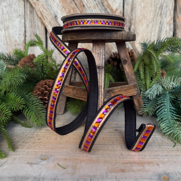 Halloween Ribbon, 3/4" Bedazzled Ribbon, Farrisilk Ribbon, Jeweled Hallowee Ribbon