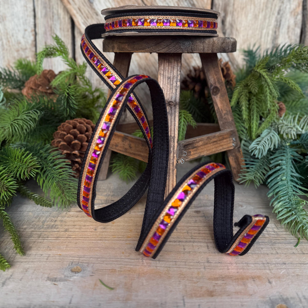 Halloween Ribbon, 3/4" Bedazzled Ribbon, Farrisilk Ribbon