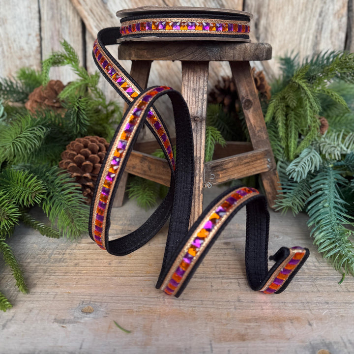 Halloween Ribbon, 3/4" Bedazzled Ribbon, Farrisilk Ribbon