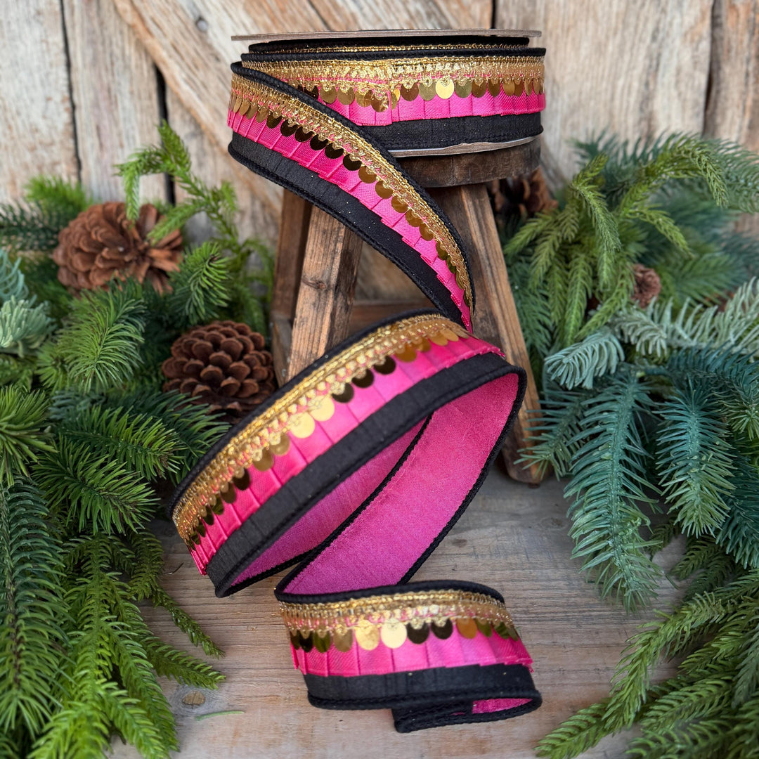 1.5" Halloween Ribbon, Tricks or Pleats, Farrisilk Ribbon