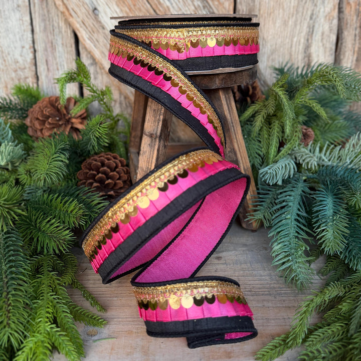 1.5" Halloween Ribbon, Tricks or Pleats, Farrisilk Ribbon