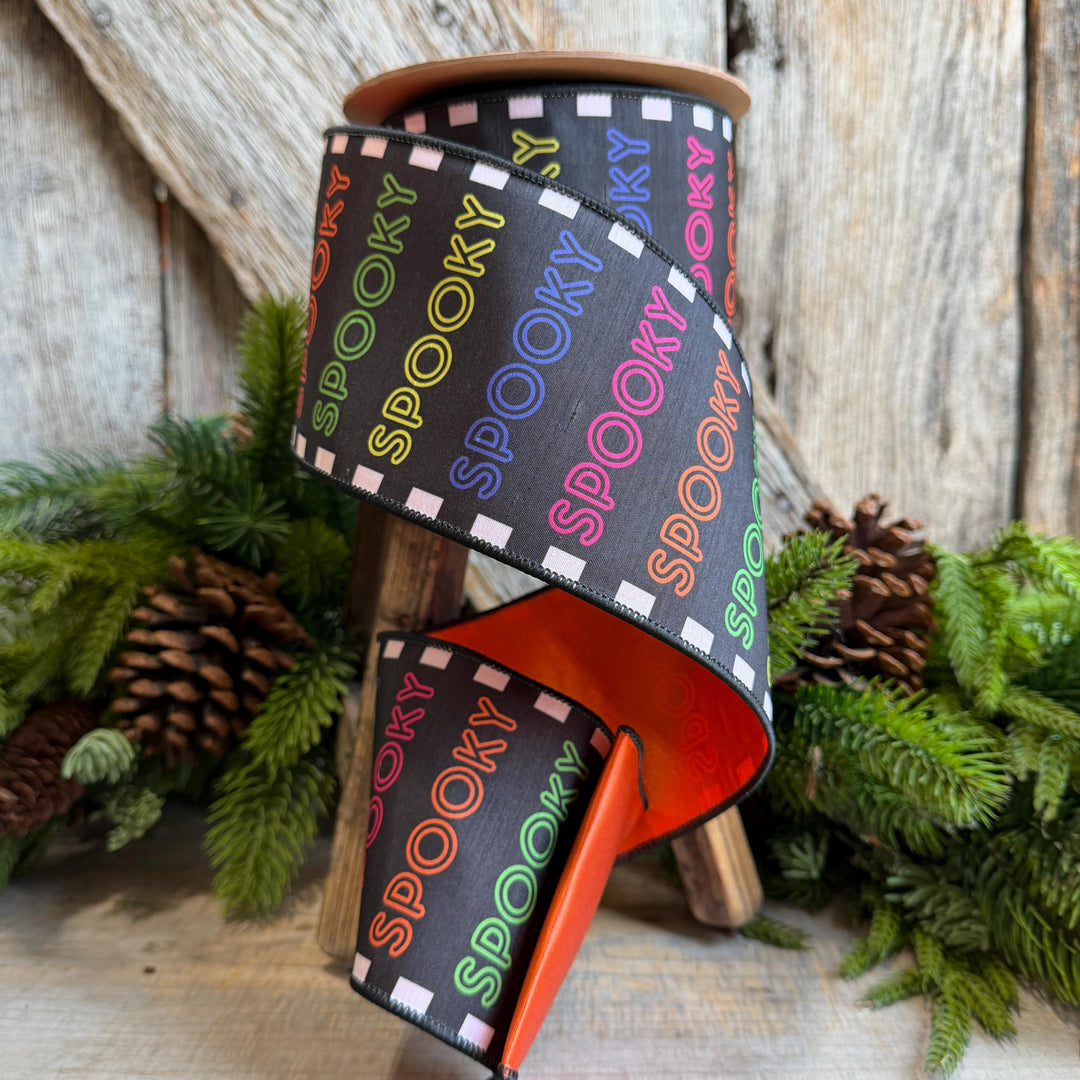 4" Spooky Halloween Ribbon, Designer Halloween Ribbon