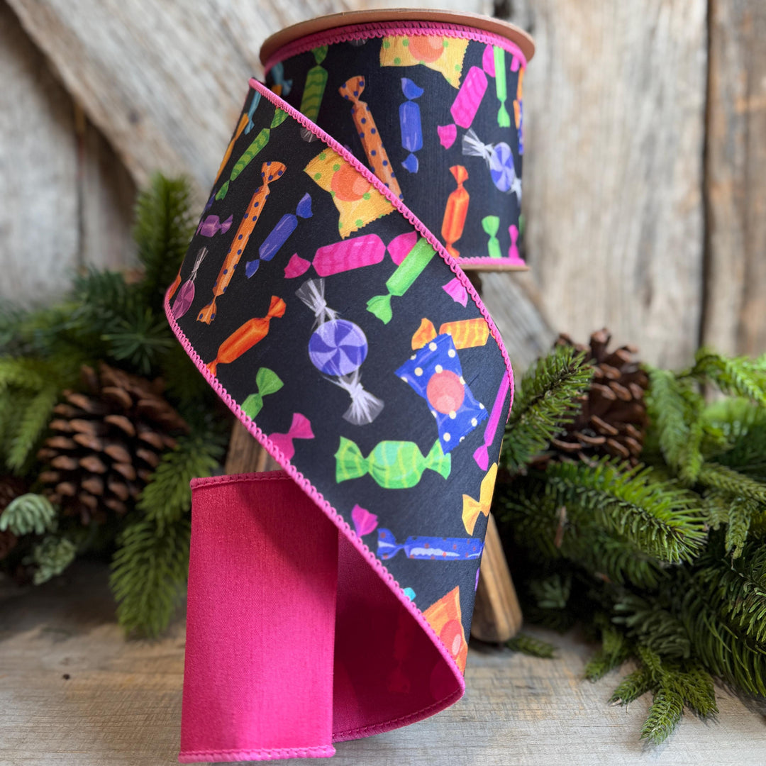 4" Halloween Candy Ribbon, Designer Halloween Ribbon