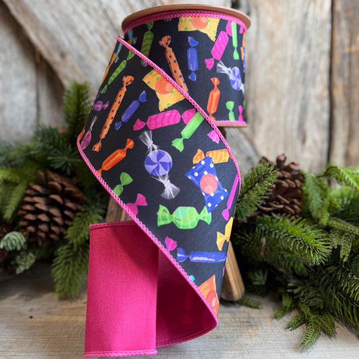 4" Halloween Candy Ribbon, Designer Halloween Ribbon