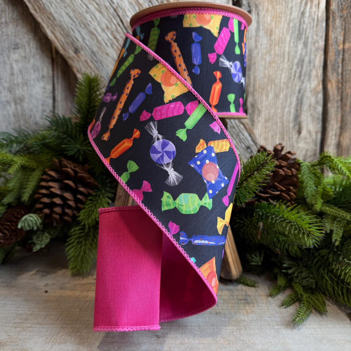 4" Halloween Candy Ribbon, Designer Halloween Ribbon