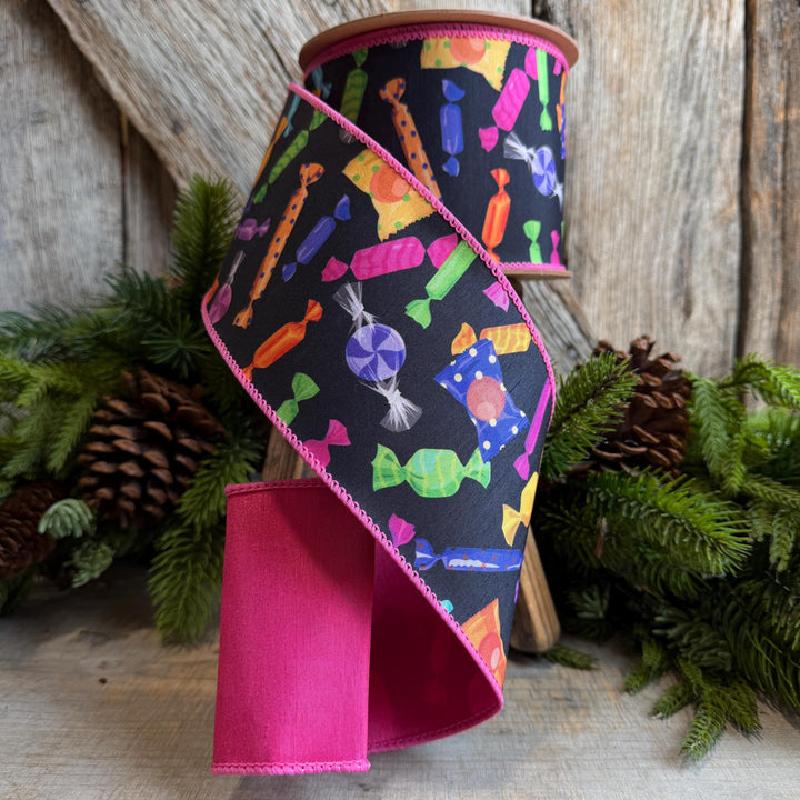 4" Halloween Candy Ribbon, Designer Halloween Ribbon