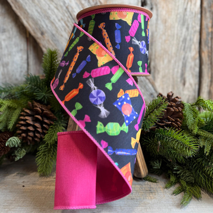 4" Halloween Candy Ribbon, Designer Halloween Ribbon
