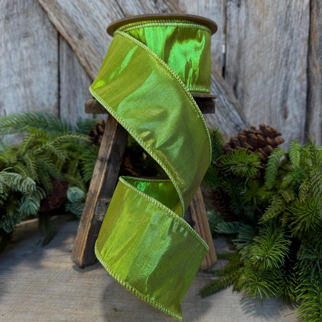 2.5" Lime Green Ribbon, Halloween Ribbon, Christmas Ribbon