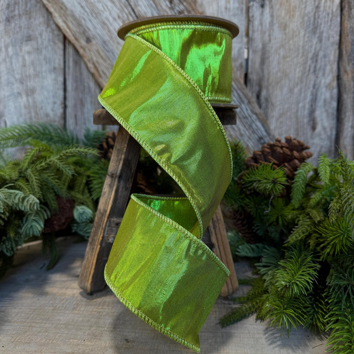 2.5" Lime Green Ribbon, Halloween Ribbon, Christmas Ribbon