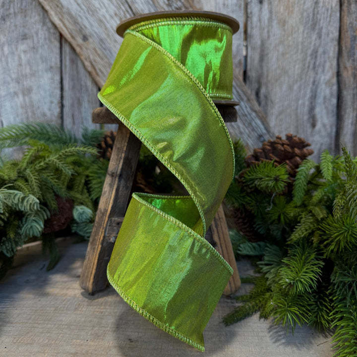 2.5" Lime Green Ribbon, Halloween Ribbon, Christmas Ribbon