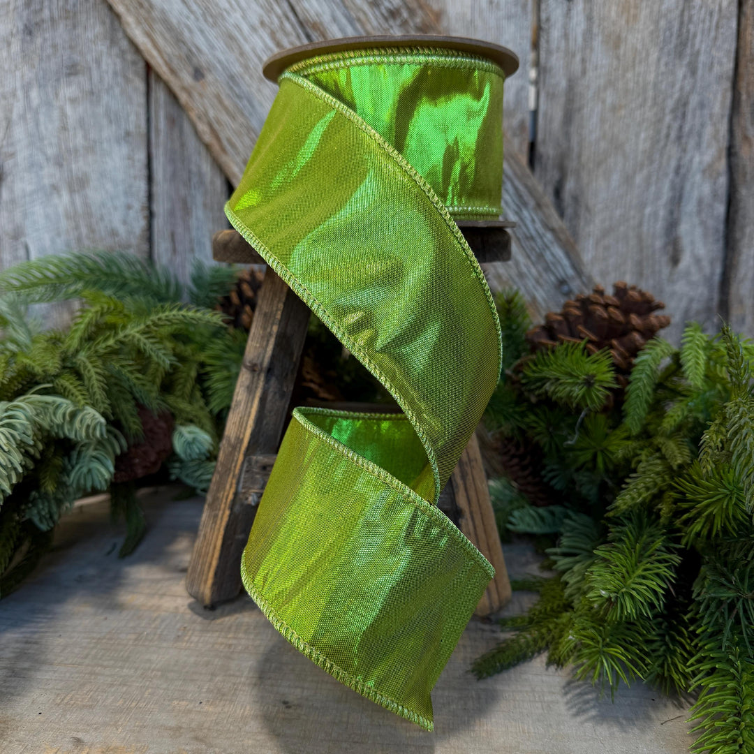2.5" Lime Green Ribbon, Halloween Ribbon, Christmas Ribbon