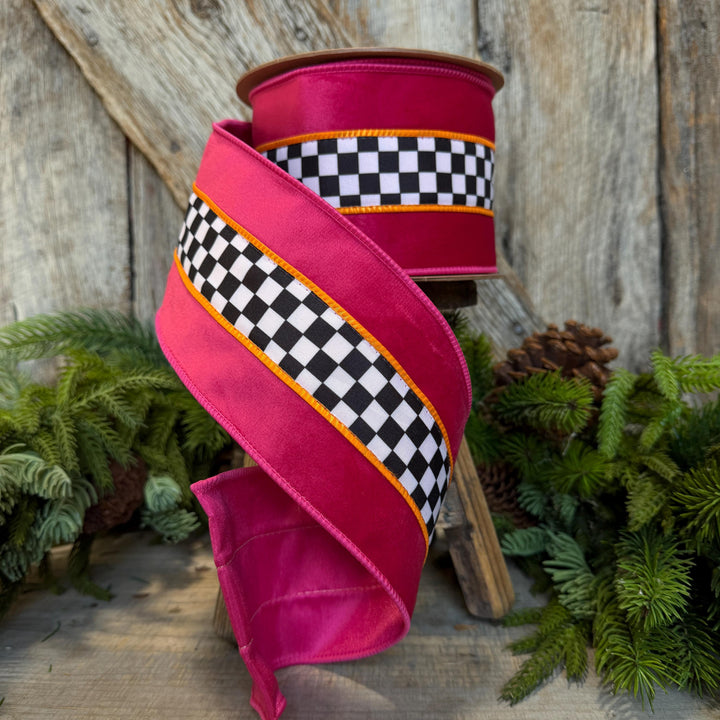 4" Halloween Ribbon, Checkered Ribbon