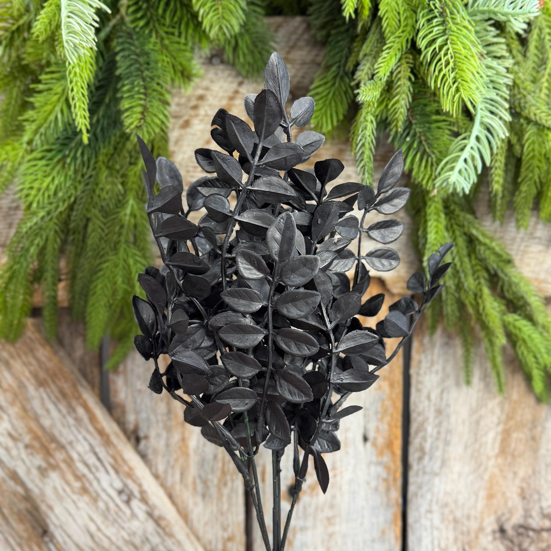15" Black Wisteria Bush, Black Greenery Bush, Halloween Greenery