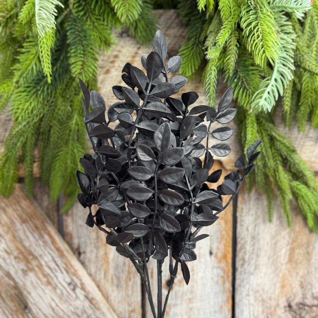 15" Black Wisteria Bush, Black Greenery Bush, Halloween Greenery