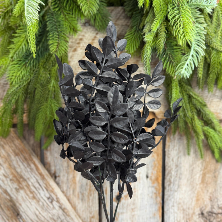 15" Black Wisteria Bush, Black Greenery Bush, Halloween Greenery