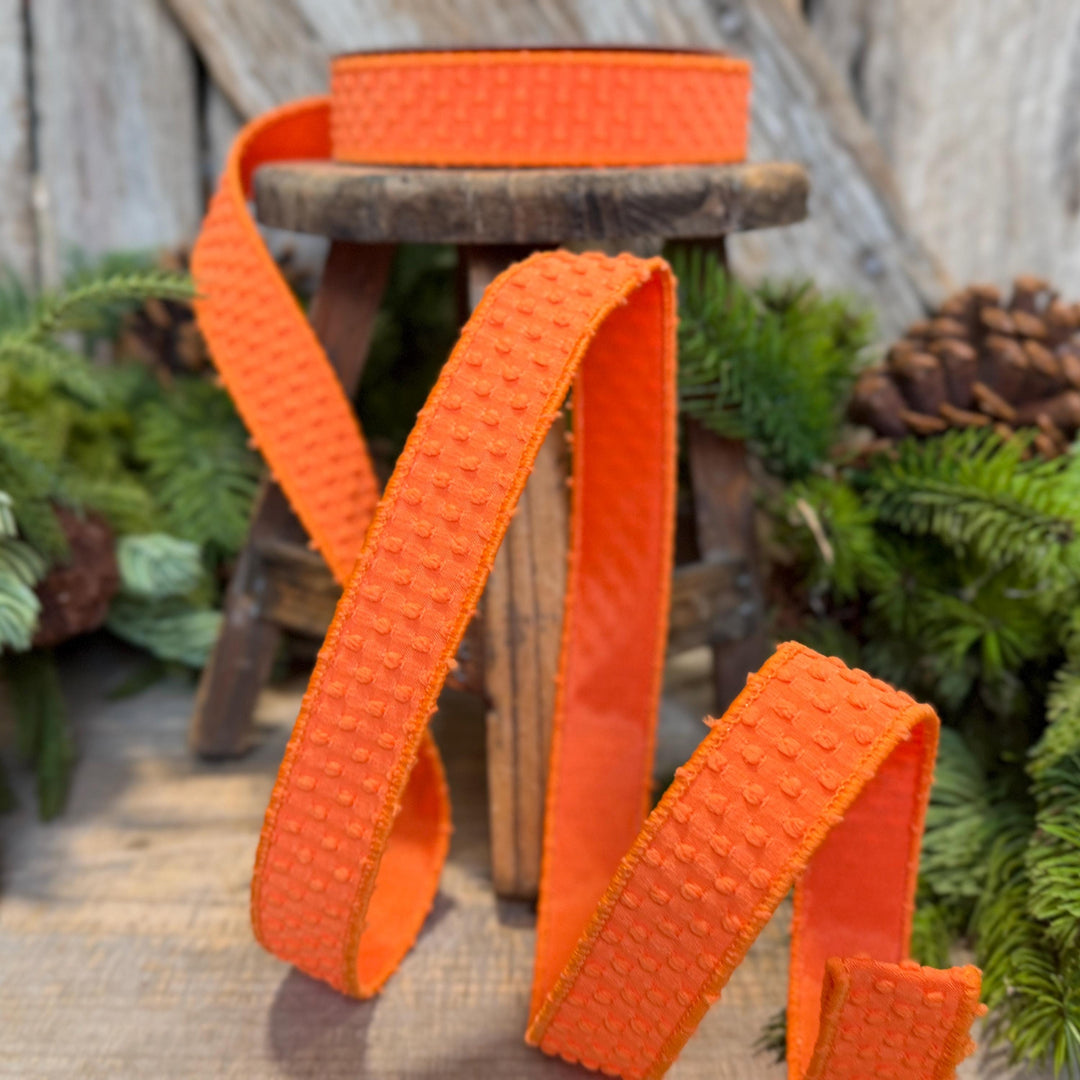 1" Orange Goosebumps Ribbon, Farrisilk Ribbon, Halloween Ribbon, HR025-52