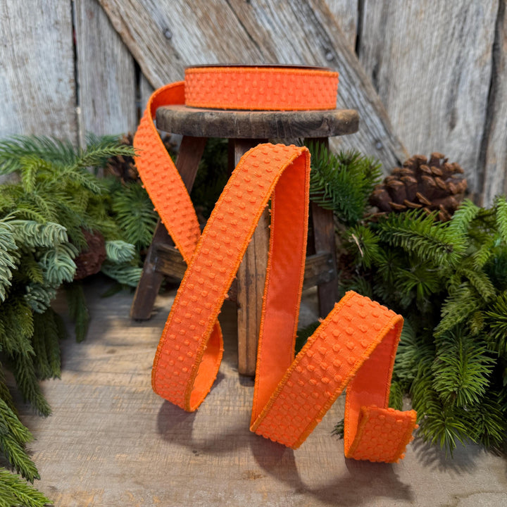 1" Orange Goosebumps Ribbon, Farrisilk Ribbon, Halloween Ribbon, HR025-52