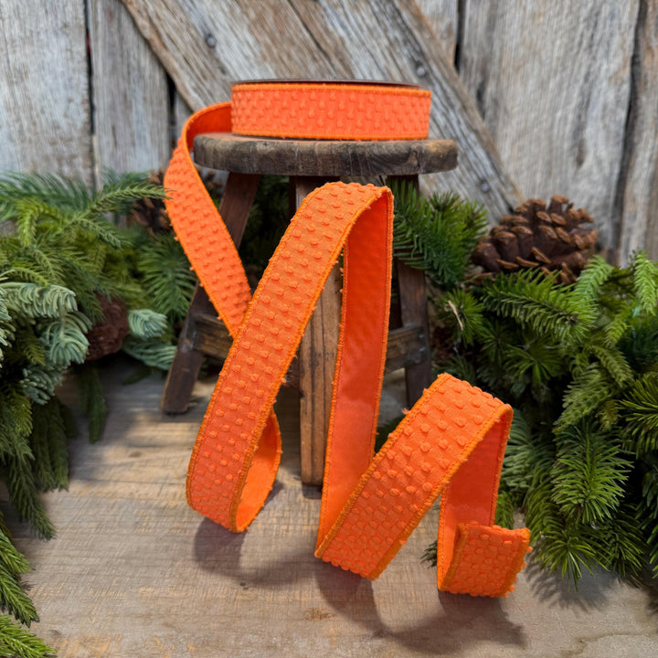 1" Orange Goosebumps Ribbon, Farrisilk Ribbon, Halloween Ribbon, HR025-52