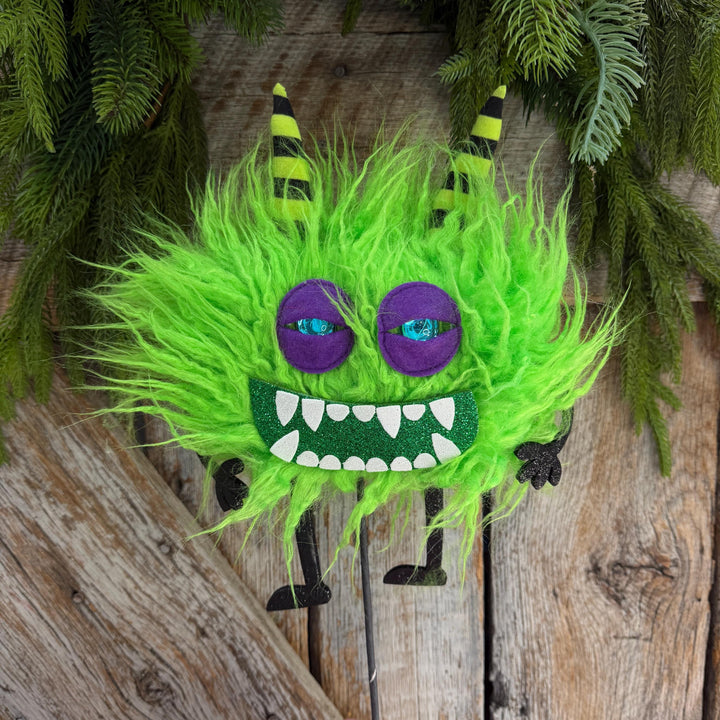 Green Monster Pick, Halloween Monster Spray, Monster Floral Pick