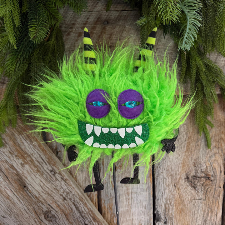 Green Monster Pick, Halloween Monster Spray, Monster Floral Pick