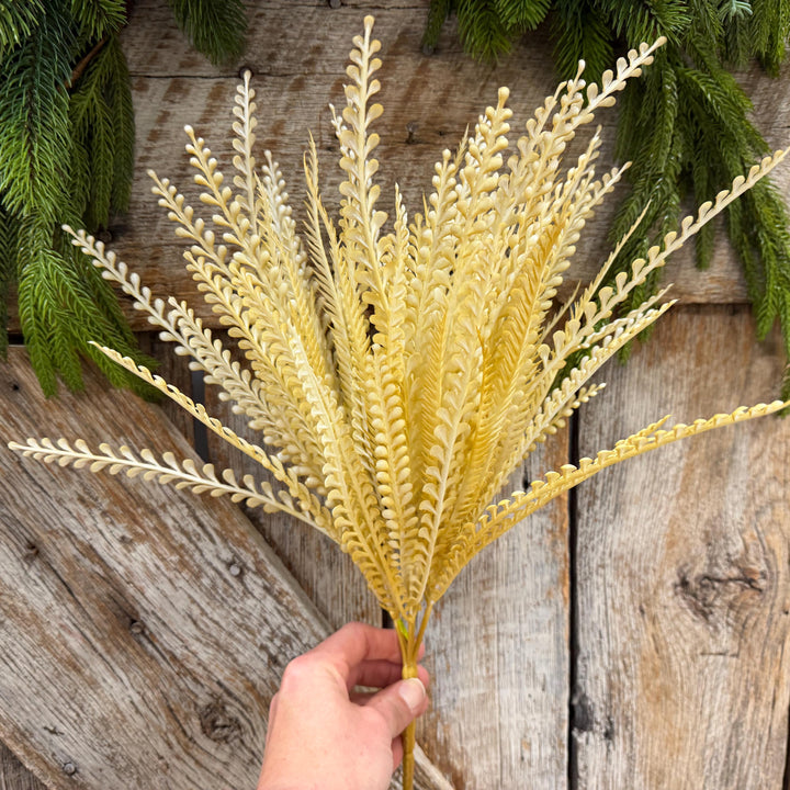 18" Fall Beaded Greenery Bush, Wheat Colored Greenery Bush, Fall Greenery