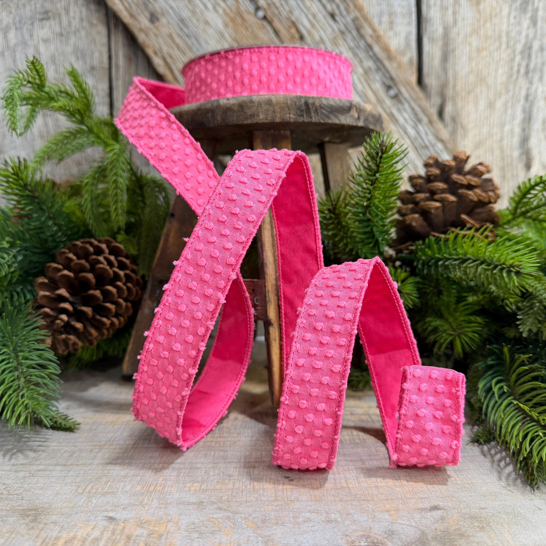 1" Pink Goosebumps Ribbon, Farrisilk Ribbon, Halloween Ribbon, HR025-14