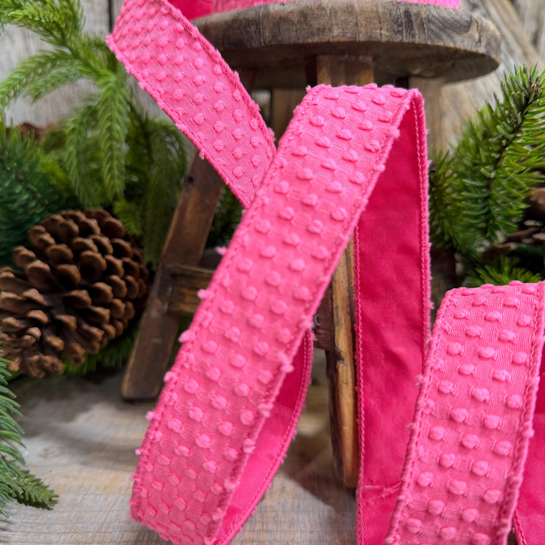 1" Pink Goosebumps Ribbon, Farrisilk Ribbon, Halloween Ribbon