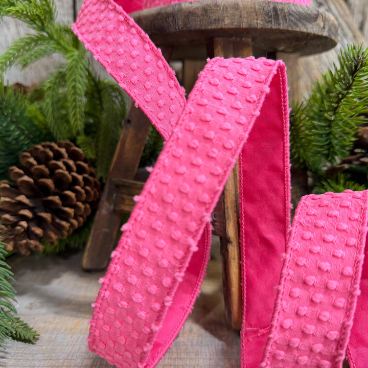 1" Pink Goosebumps Ribbon, Farrisilk Ribbon, Halloween Ribbon