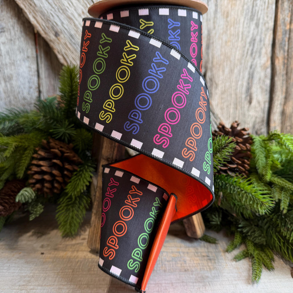 4" Spooky Halloween Ribbon, Designer Halloween Ribbon