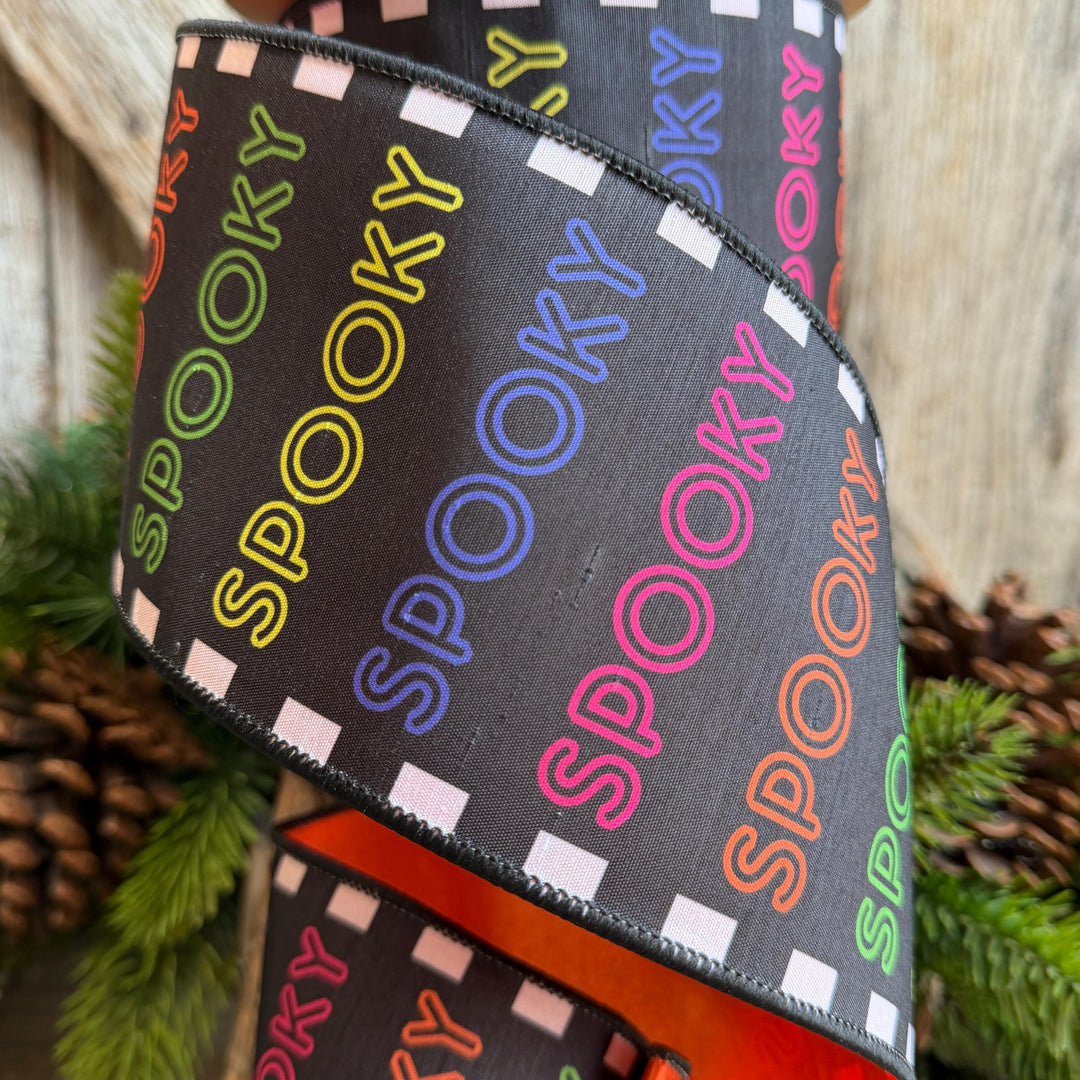4" Spooky Halloween Ribbon, Designer Halloween Ribbon