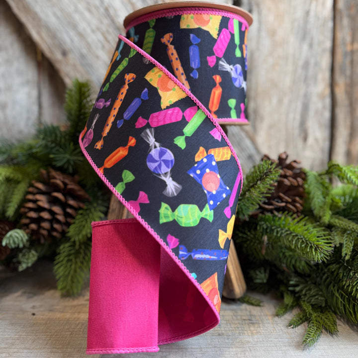 4" Halloween Candy Ribbon, Designer Halloween Ribbon