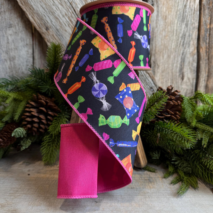 4" Halloween Candy Ribbon, Designer Halloween Ribbon