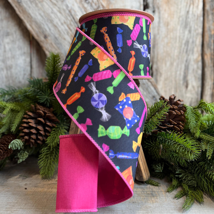 4" Halloween Candy Ribbon, Designer Halloween Ribbon