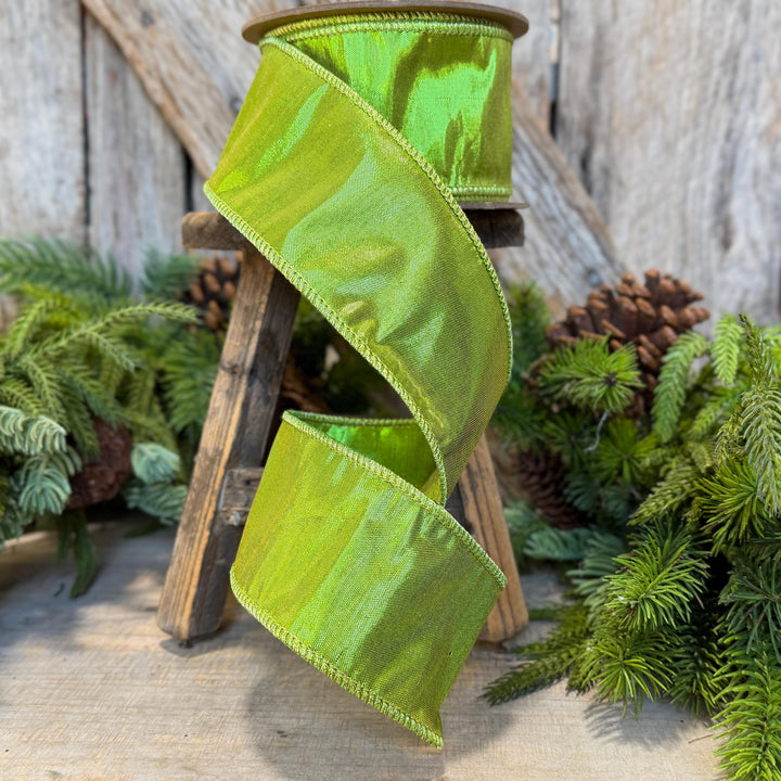 2.5" Lime Green Ribbon, Halloween Ribbon, Christmas Ribbon