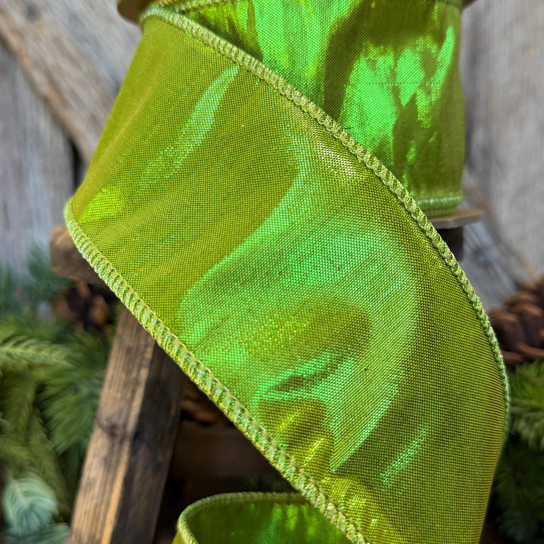 2.5" Lime Green Ribbon, Halloween Ribbon, Christmas Ribbon