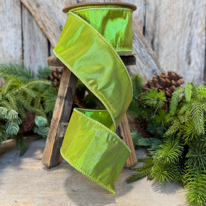 2.5" Lime Green Ribbon, Halloween Ribbon, Christmas Ribbon