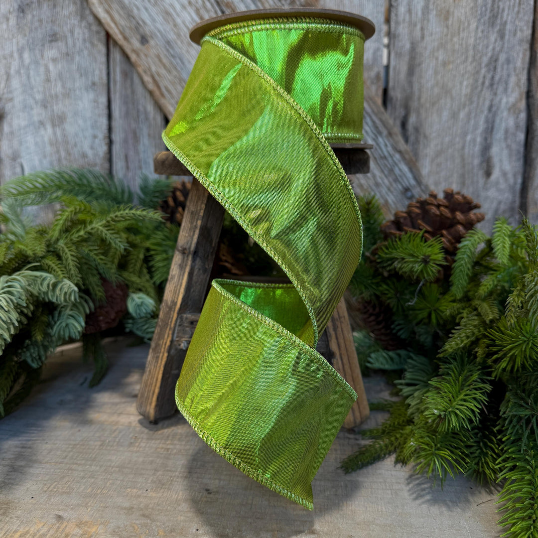 2.5" Lime Green Ribbon, Halloween Ribbon, Christmas Ribbon