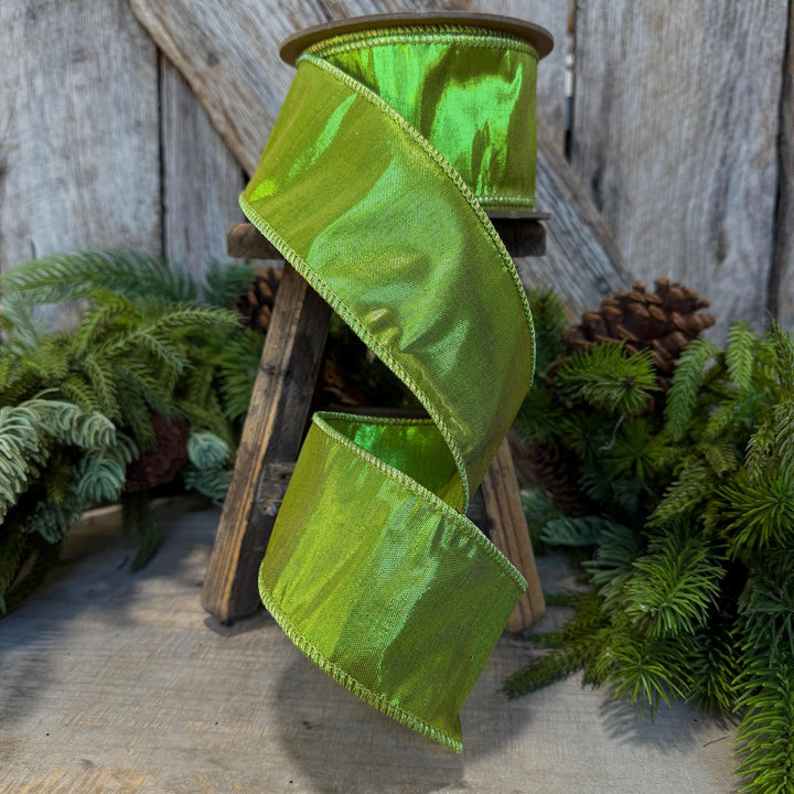 2.5" Lime Green Ribbon, Halloween Ribbon, Christmas Ribbon