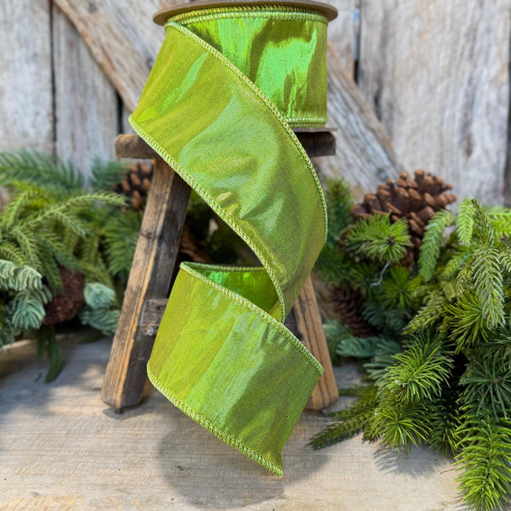 2.5" Lime Green Ribbon, Halloween Ribbon, Christmas Ribbon