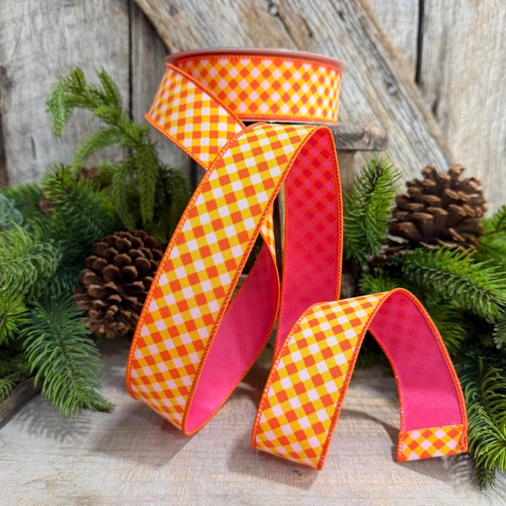 1.5" Halloween Ribbon, Hocus Pocus Plaid Ribbon, Farrisilk Ribbon, HR009-52