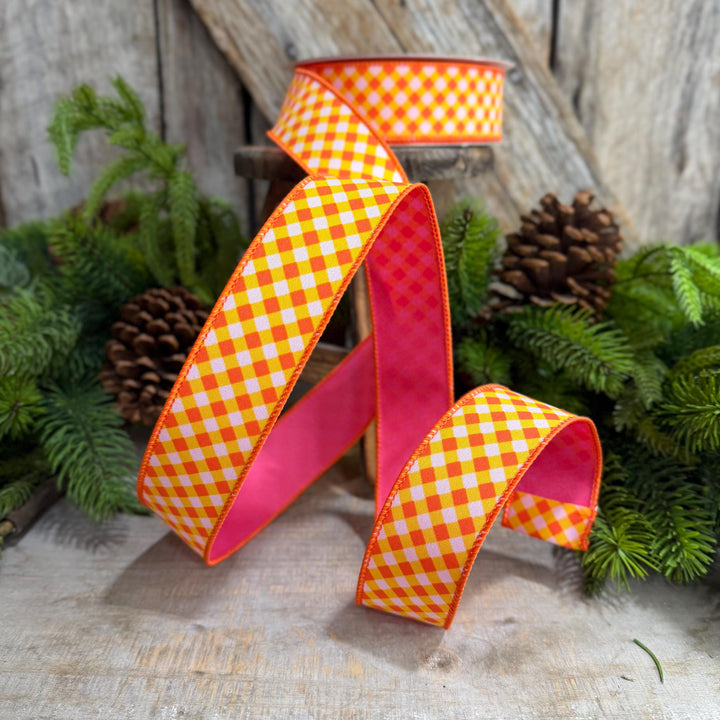 1.5" Halloween Ribbon, Hocus Pocus Plaid Ribbon, Farrisilk Ribbon, HR009-52