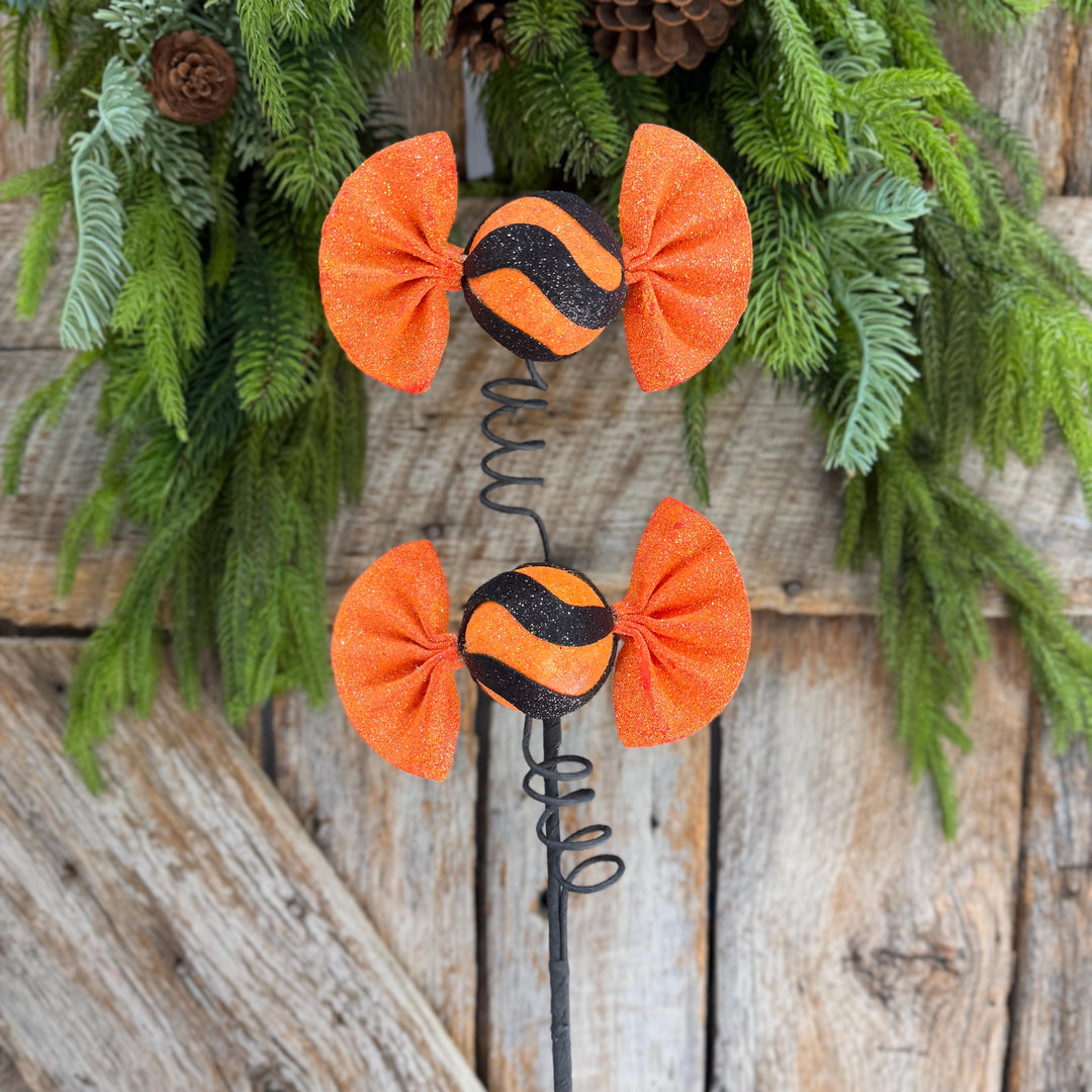 23" Orange Halloween Lollipop Spray, Halloween Floral Spray