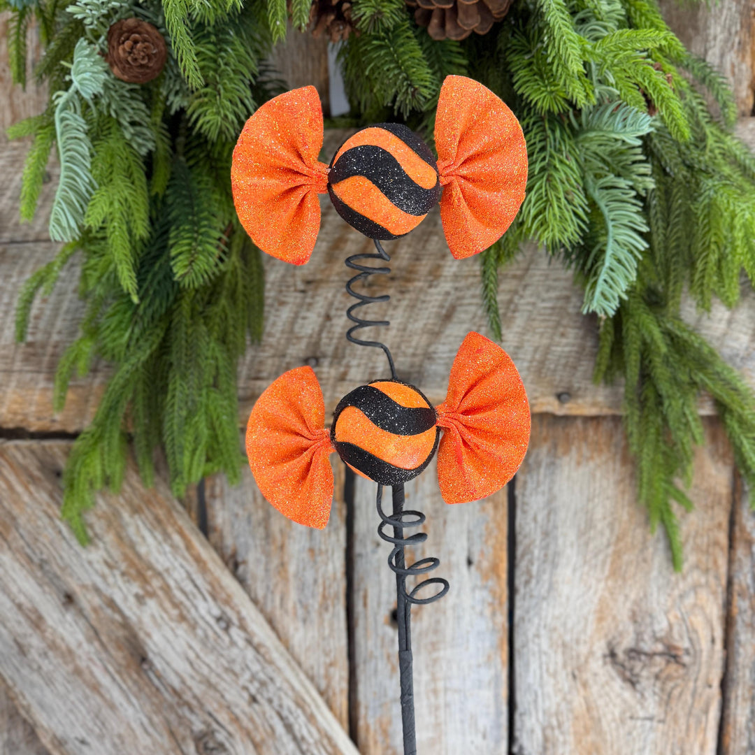 23" Orange Halloween Lollipop Spray, Halloween Floral Spray