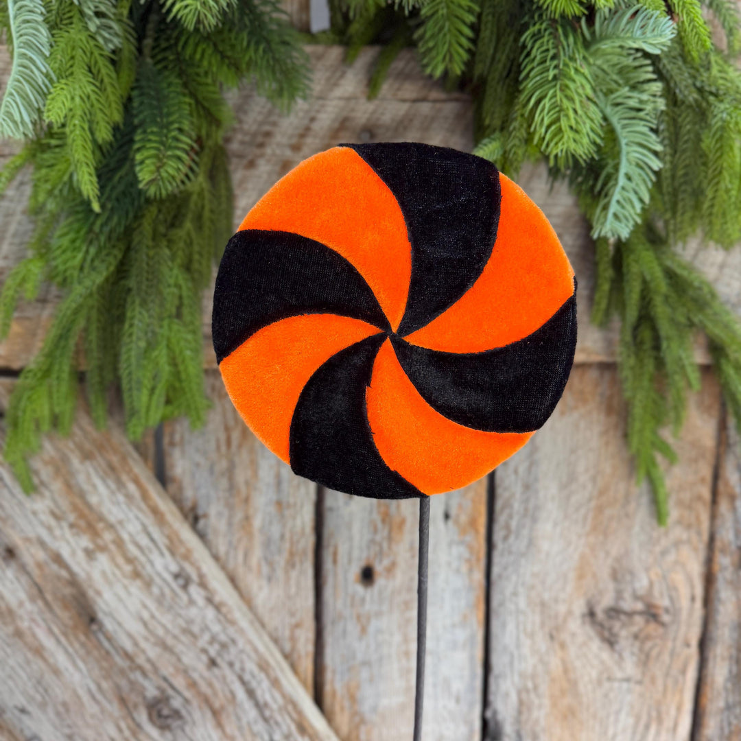 20" Black Orange Halloween Lollipop, Halloween Floral Supply, 57386ORBK