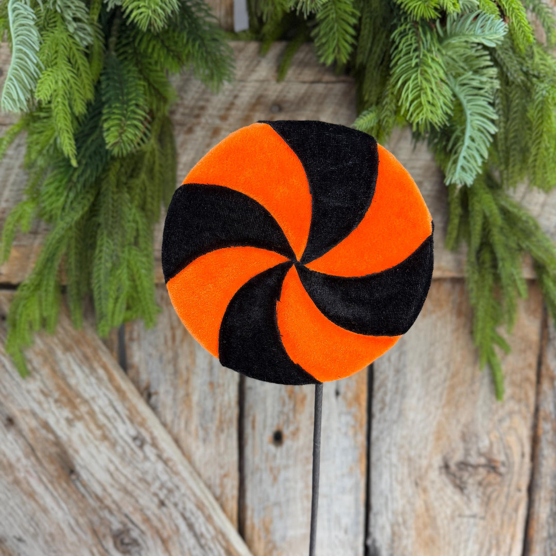 20" Black Orange Halloween Lollipop, Halloween Floral Supply, 57386ORBK