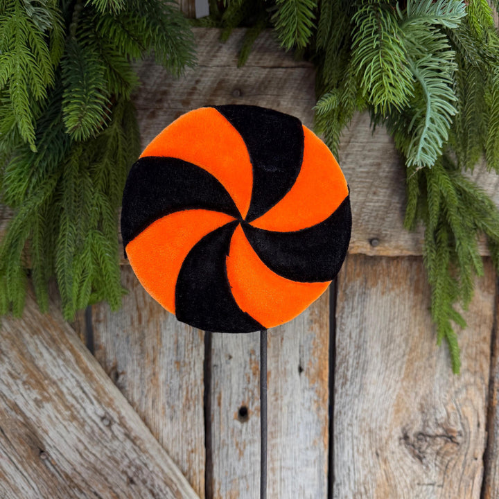 20" Black Orange Halloween Lollipop, Halloween Floral Supply