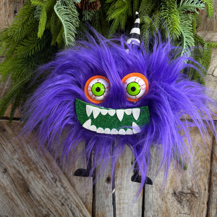Purple Monster Pick, Halloween Monster Spray, Monster Floral Pick